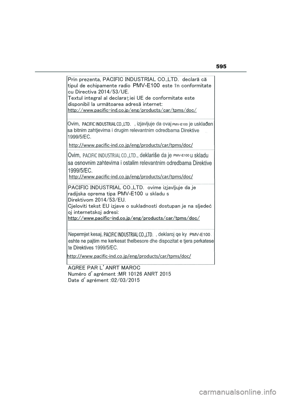 TOYOTA HIGHLANDER 2023  Manual del propietario (in Spanish) 595 