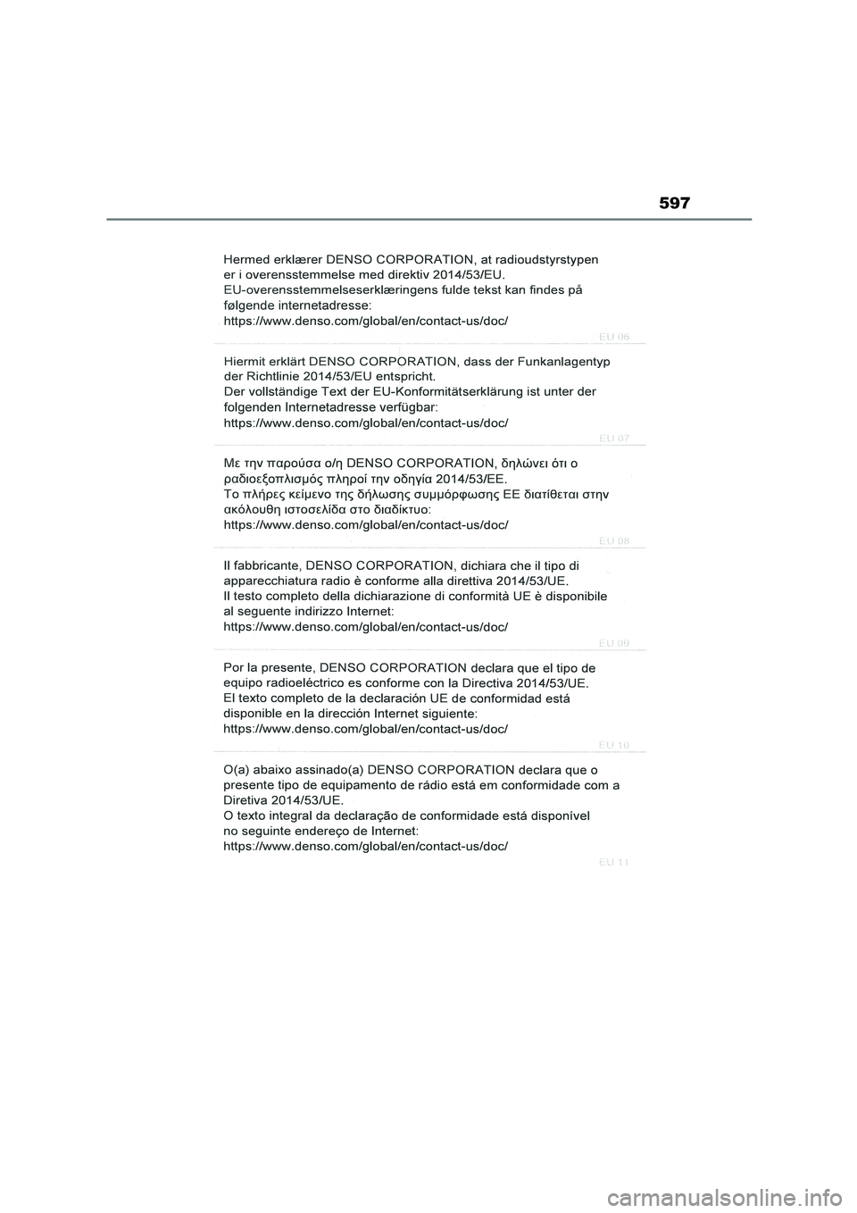 TOYOTA HIGHLANDER 2023  Manual del propietario (in Spanish) 597 