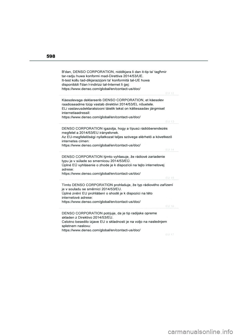TOYOTA HIGHLANDER 2023  Manual del propietario (in Spanish) 598 
