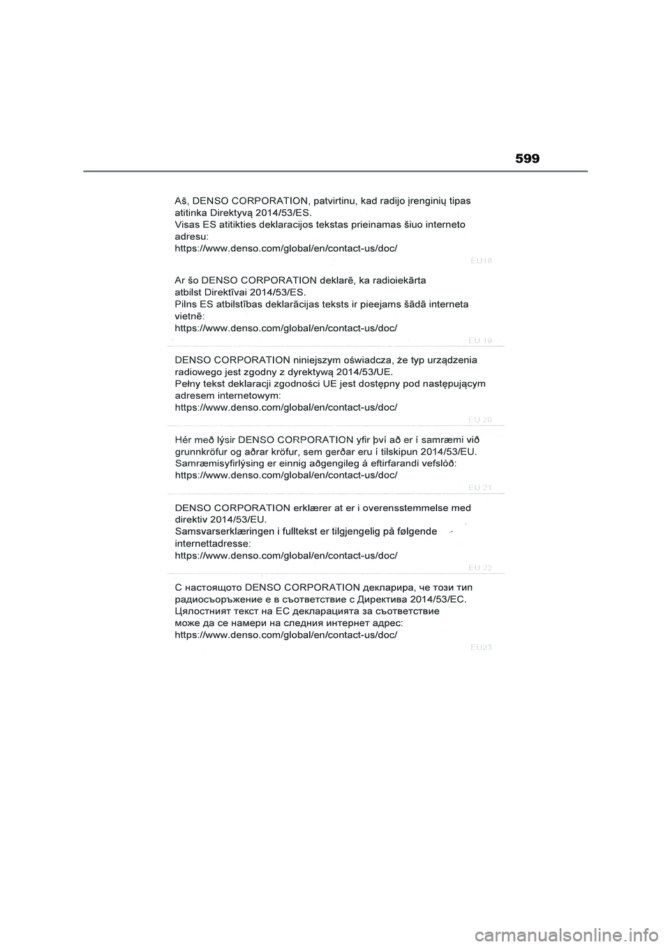 TOYOTA HIGHLANDER 2023  Manual del propietario (in Spanish) 599 