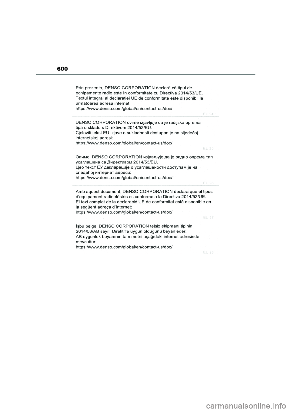 TOYOTA HIGHLANDER 2023  Manual del propietario (in Spanish) 600 