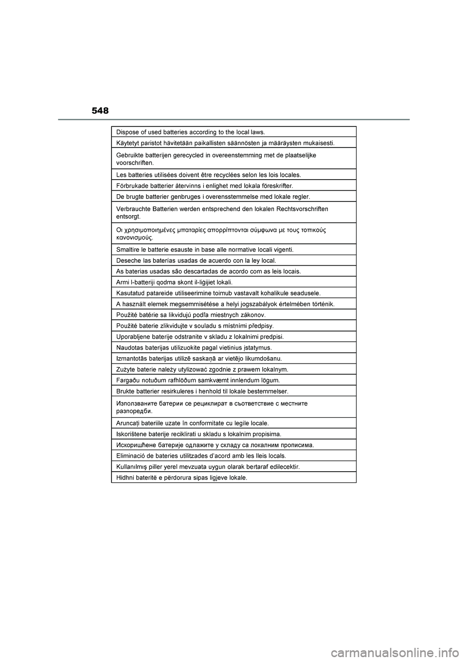 TOYOTA HIGHLANDER 2023  Manuale duso (in Italian) 548 