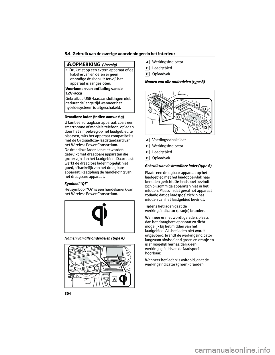 TOYOTA HIGHLANDER 2023  Instructieboekje (in Dutch) OPMERKING(Vervolg)
• Druk niet op een extern apparaat of de
kabel ervan en oefen er geen
onnodige druk op uit terwijl het
apparaat is aangesloten.
Voorkomen van ontlading van de
12V-accu
Gebruik de 