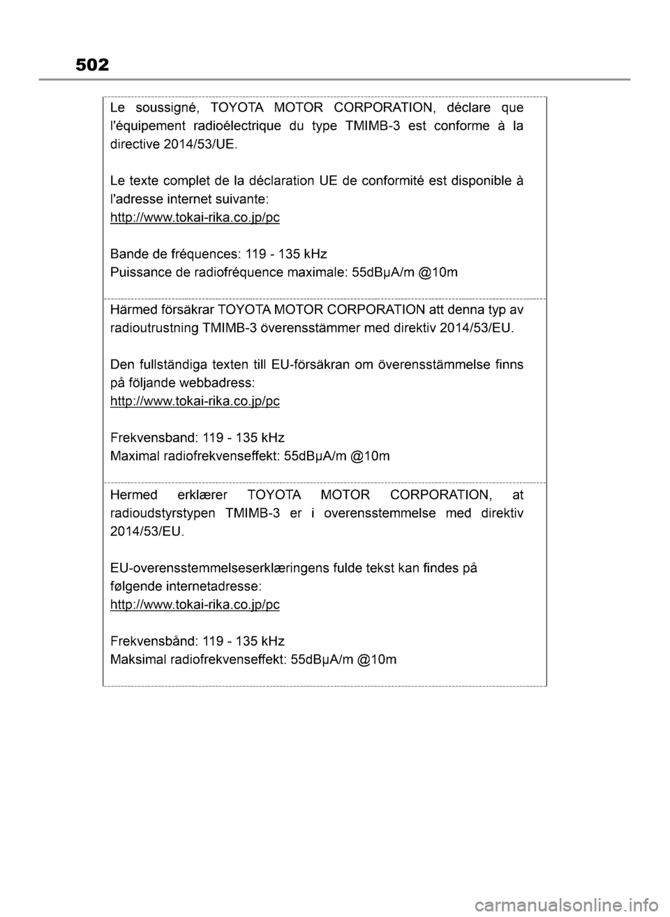 TOYOTA HIGHLANDER 2023 Instrukcja obsługi (in Polish) 502
2 Highlander HV OM48G81E 2/2/23 1:24 PM Page 502 TOYOTA HIGHLANDER 2023 Instrukcja obsługi (in Polish) 502
2 Highlander HV OM48G81E 2/2/23 1:24 PM Page 502