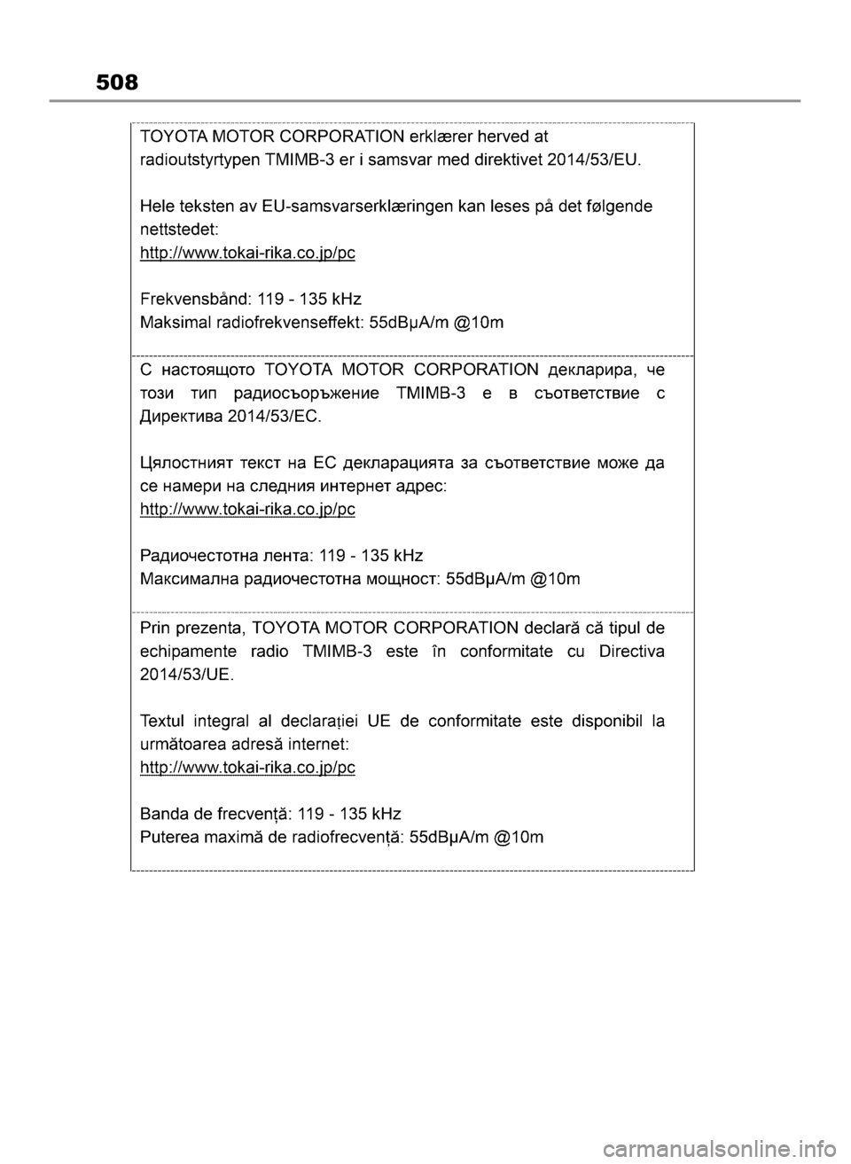 TOYOTA HIGHLANDER 2023 Instrukcja obsługi (in Polish) 508
2 Highlander HV OM48G81E 2/2/23 1:24 PM Page 508 TOYOTA HIGHLANDER 2023 Instrukcja obsługi (in Polish) 508
2 Highlander HV OM48G81E 2/2/23 1:24 PM Page 508