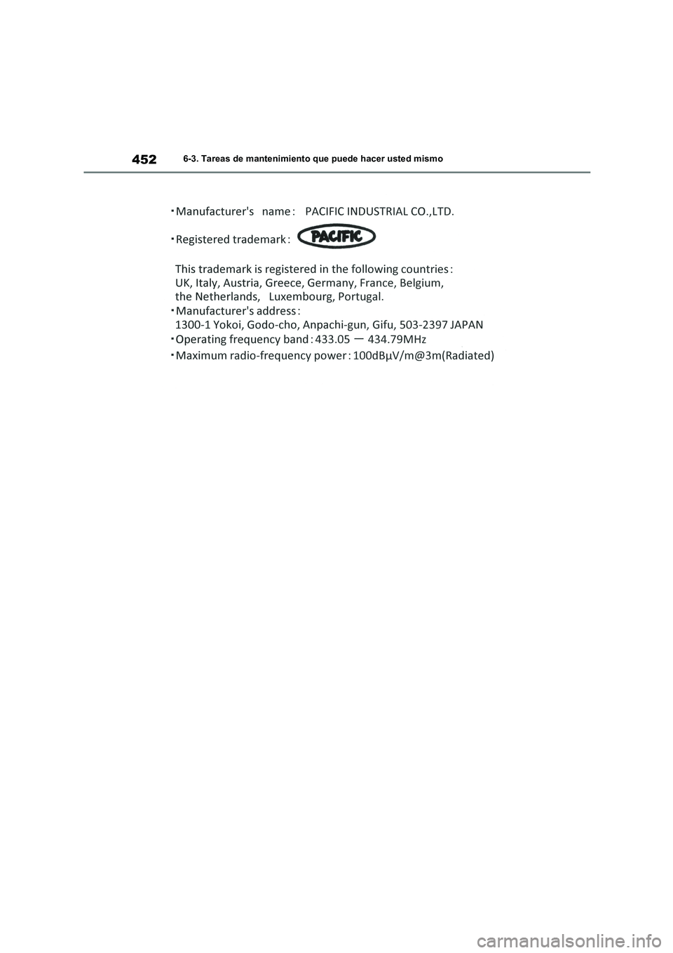 TOYOTA HIGHLANDER 2021  Manual del propietario (in Spanish) 4526-3. Tareas de mantenimiento que puede hacer usted mismo 