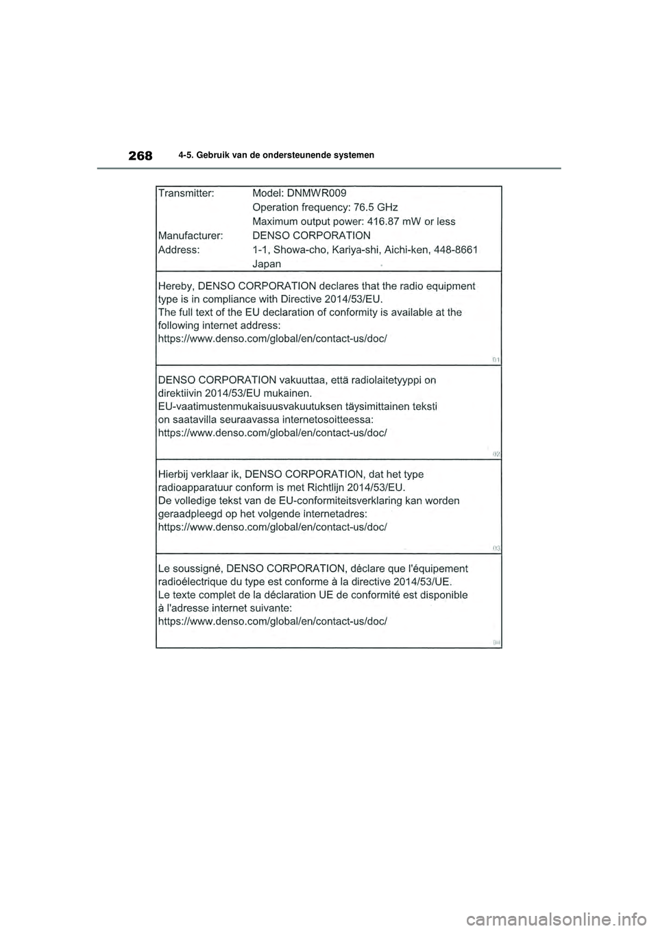 TOYOTA HIGHLANDER 2021 Instructieboekje (in Dutch) 2684-5. Gebruik van de ondersteunende systemen
Highlander-Hybrid_OM_Europe_OM48M30E_1_2110.book Page 268 Wednesday, August 4, 2021 2:39 PM TOYOTA HIGHLANDER 2021 Instructieboekje (in Dutch) 2684-5. Gebruik van de ondersteunende systemen
Highlander-Hybrid_OM_Europe_OM48M30E_1_2110.book Page 268 Wednesday, August 4, 2021 2:39 PM