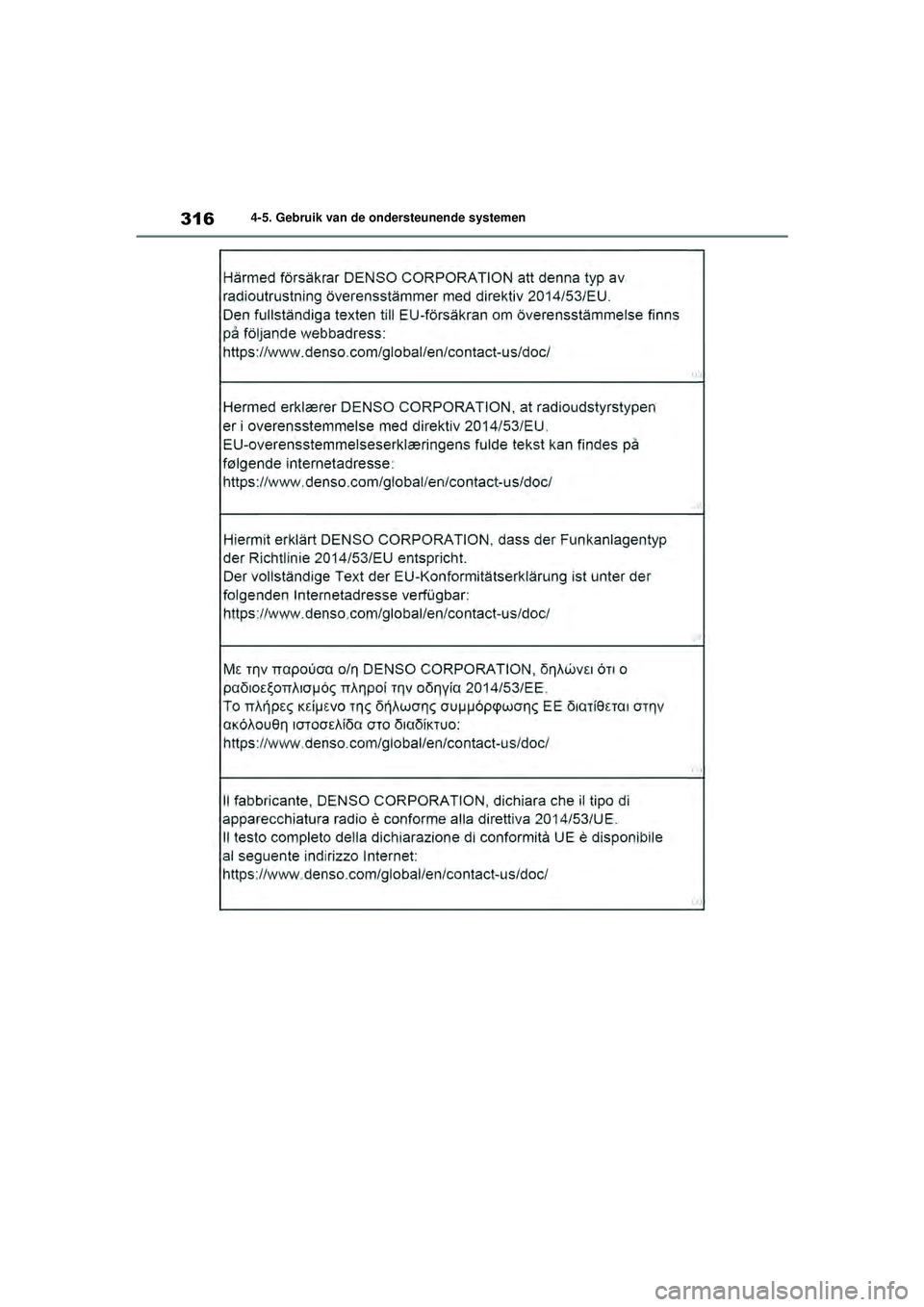 TOYOTA HIGHLANDER 2021 Instructieboekje (in Dutch) 3164-5. Gebruik van de ondersteunende systemen
Highlander-Hybrid_OM_Europe_OM48M30E_1_2110.book Page 316 Wednesday, August 4, 2021 2:39 PM TOYOTA HIGHLANDER 2021 Instructieboekje (in Dutch) 3164-5. Gebruik van de ondersteunende systemen
Highlander-Hybrid_OM_Europe_OM48M30E_1_2110.book Page 316 Wednesday, August 4, 2021 2:39 PM