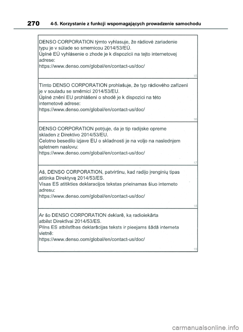 TOYOTA HIGHLANDER 2021  Instrukcja obsługi (in Polish) 2704-5. Korzystanie z funkcji wspomagajàcych prowadzenie samochodu
56 Highlander HV OM48M30E  29/11/21  14:33  Page 270 