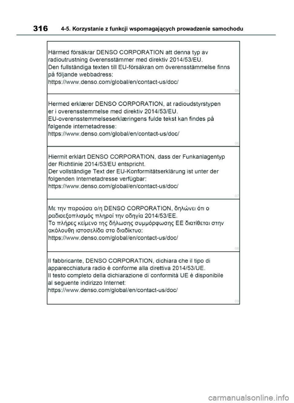 TOYOTA HIGHLANDER 2021 Instrukcja obsługi (in Polish) 3164-5. Korzystanie z funkcji wspomagajàcych prowadzenie samochodu
56 Highlander HV OM48M30E 29/11/21 14:34 Page 316 TOYOTA HIGHLANDER 2021 Instrukcja obsługi (in Polish) 3164-5. Korzystanie z funkcji wspomagajàcych prowadzenie samochodu
56 Highlander HV OM48M30E 29/11/21 14:34 Page 316