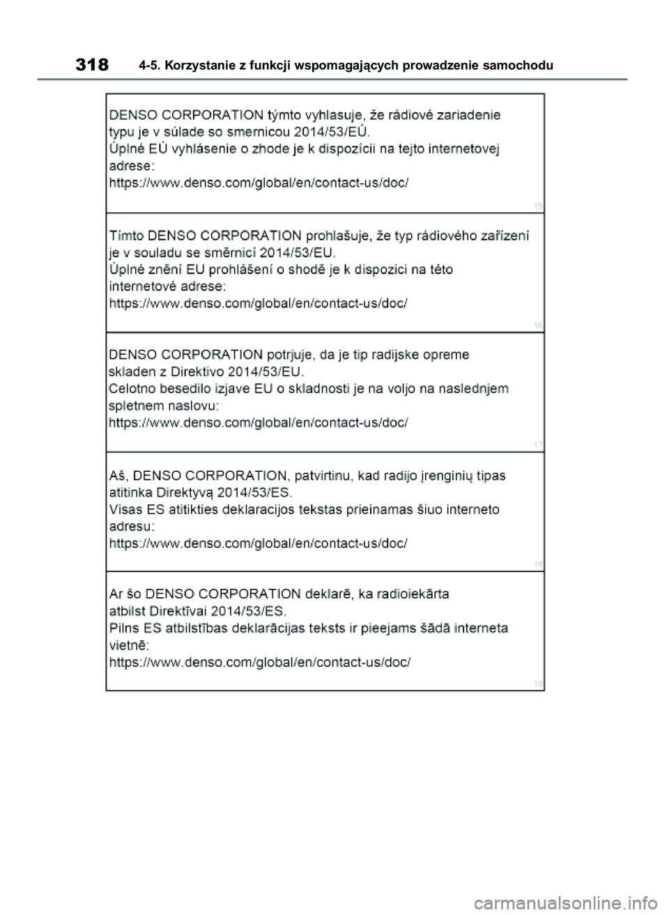 TOYOTA HIGHLANDER 2021 Instrukcja obsługi (in Polish) 3184-5. Korzystanie z funkcji wspomagajàcych prowadzenie samochodu
56 Highlander HV OM48M30E 29/11/21 14:34 Page 318 TOYOTA HIGHLANDER 2021 Instrukcja obsługi (in Polish) 3184-5. Korzystanie z funkcji wspomagajàcych prowadzenie samochodu
56 Highlander HV OM48M30E 29/11/21 14:34 Page 318
