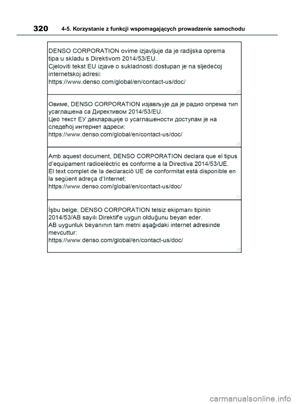 TOYOTA HIGHLANDER 2021 Instrukcja obsługi (in Polish) 3204-5. Korzystanie z funkcji wspomagajàcych prowadzenie samochodu
56 Highlander HV OM48M30E 29/11/21 14:34 Page 320 TOYOTA HIGHLANDER 2021 Instrukcja obsługi (in Polish) 3204-5. Korzystanie z funkcji wspomagajàcych prowadzenie samochodu
56 Highlander HV OM48M30E 29/11/21 14:34 Page 320