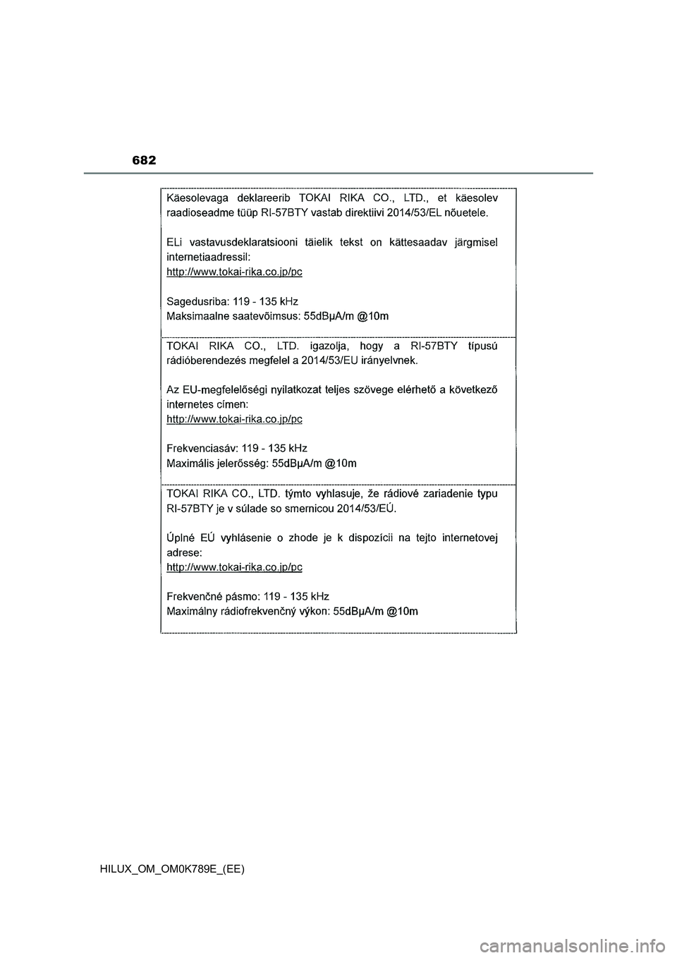 TOYOTA HILUX 2023 Owners Manual 682
HILUX_OM_OM0K789E_(EE) TOYOTA HILUX 2023 Owners Manual 682
HILUX_OM_OM0K789E_(EE)