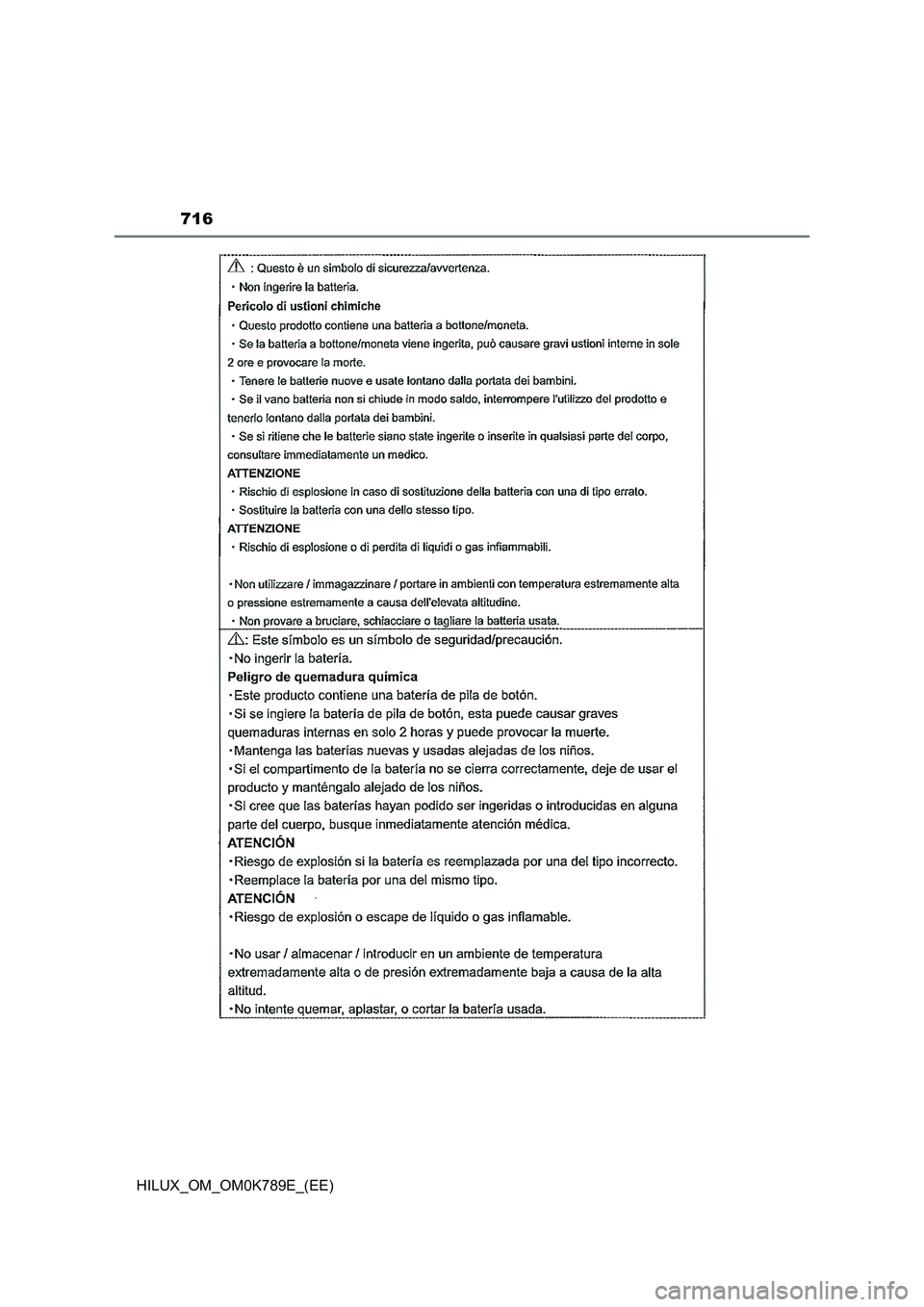 TOYOTA HILUX 2023 Owners Manual 716
HILUX_OM_OM0K789E_(EE) TOYOTA HILUX 2023 Owners Manual 716
HILUX_OM_OM0K789E_(EE)