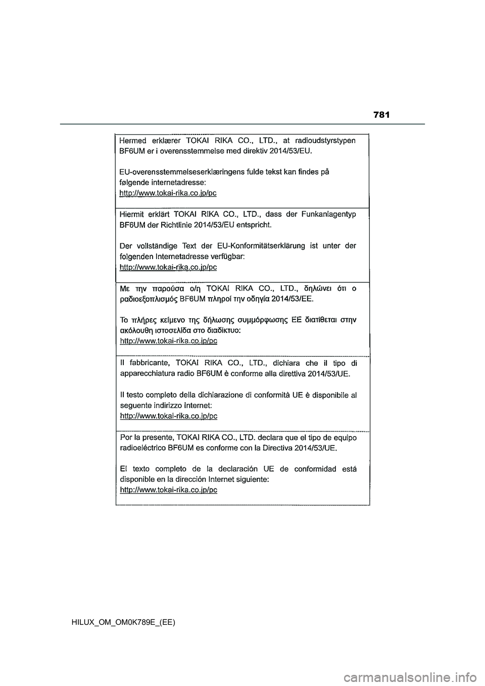 TOYOTA HILUX 2023 Owners Manual 781
HILUX_OM_OM0K789E_(EE) TOYOTA HILUX 2023 Owners Manual 781
HILUX_OM_OM0K789E_(EE)