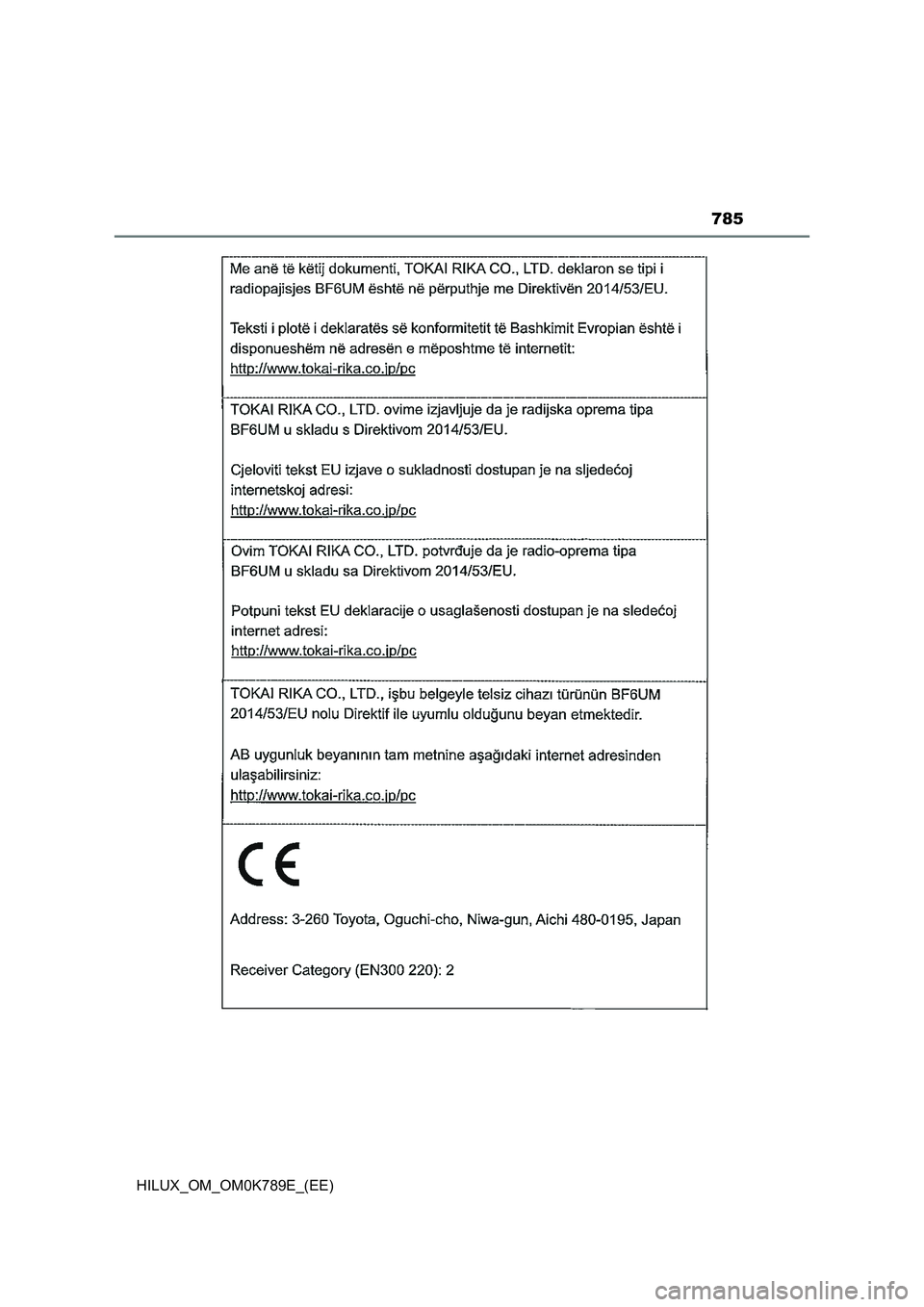 TOYOTA HILUX 2023 Owners Manual 785
HILUX_OM_OM0K789E_(EE) TOYOTA HILUX 2023 Owners Manual 785
HILUX_OM_OM0K789E_(EE)