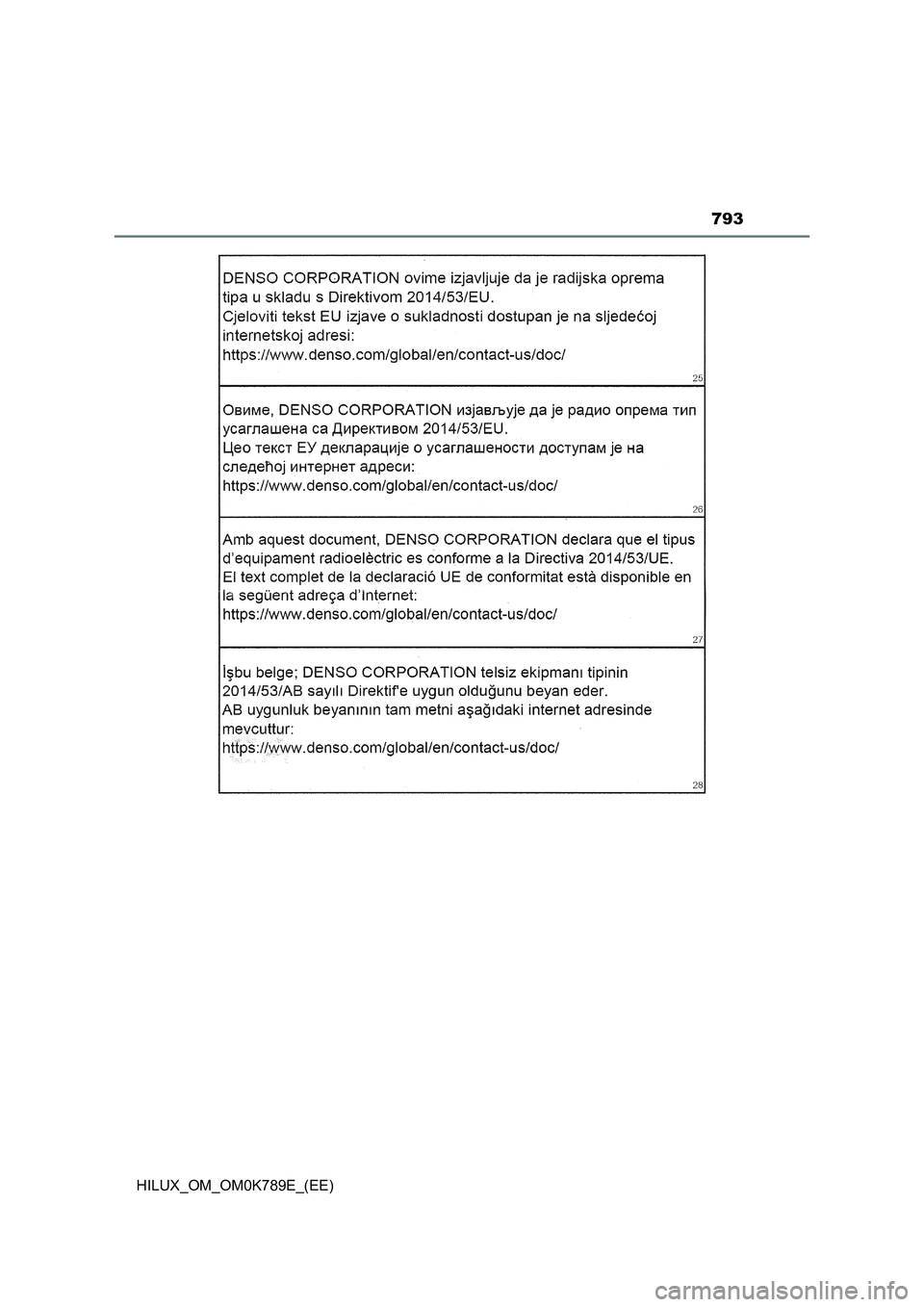 TOYOTA HILUX 2023 Owners Manual 793
HILUX_OM_OM0K789E_(EE) TOYOTA HILUX 2023 Owners Manual 793
HILUX_OM_OM0K789E_(EE)