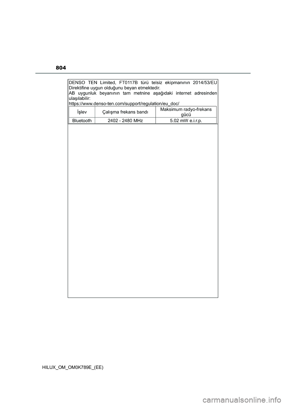 TOYOTA HILUX 2023 Owners Manual 804
HILUX_OM_OM0K789E_(EE) TOYOTA HILUX 2023 Owners Manual 804
HILUX_OM_OM0K789E_(EE)