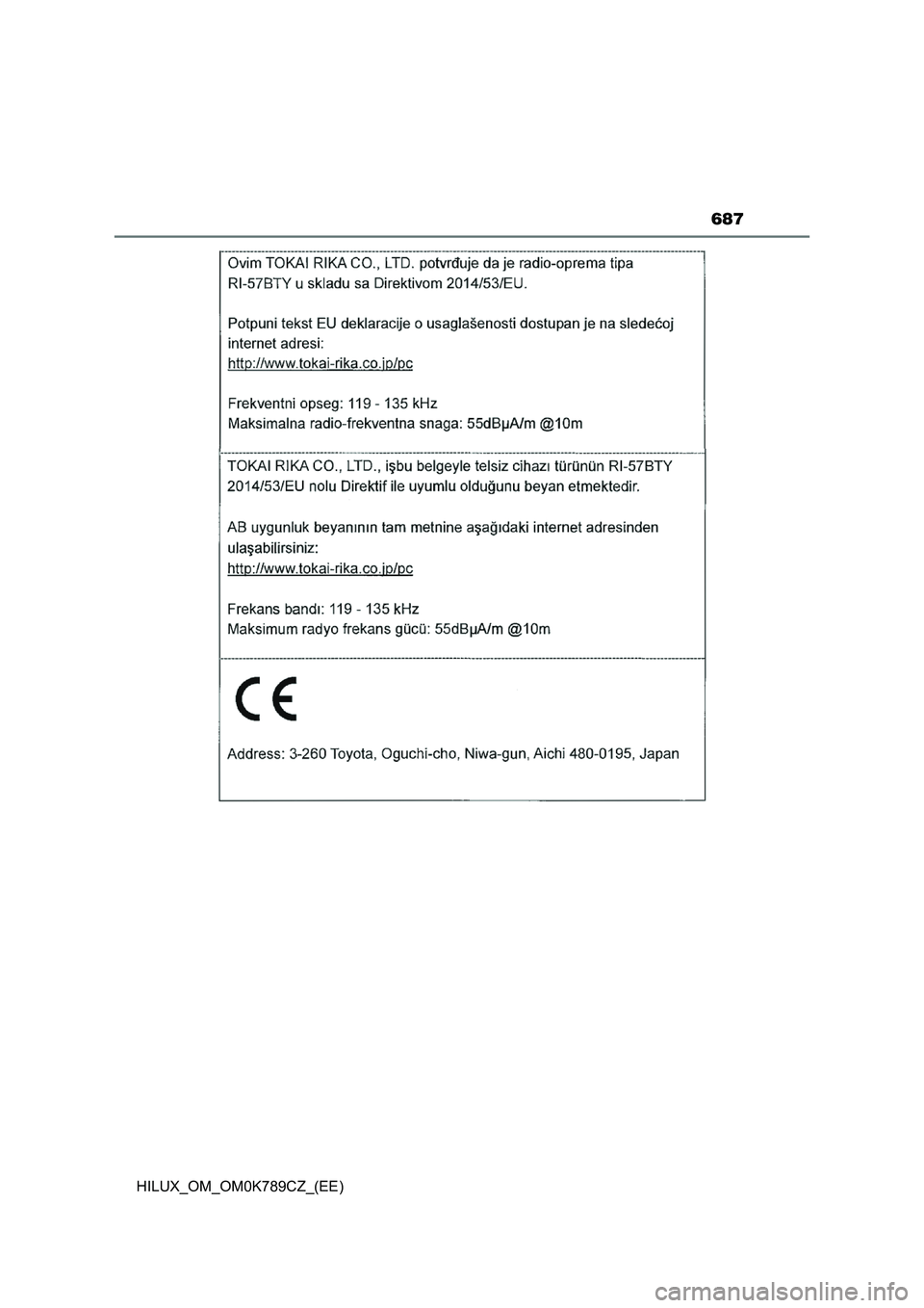 TOYOTA HILUX 2023  Návod na použití (in Czech) 687
HILUX_OM_OM0K789CZ_(EE) 