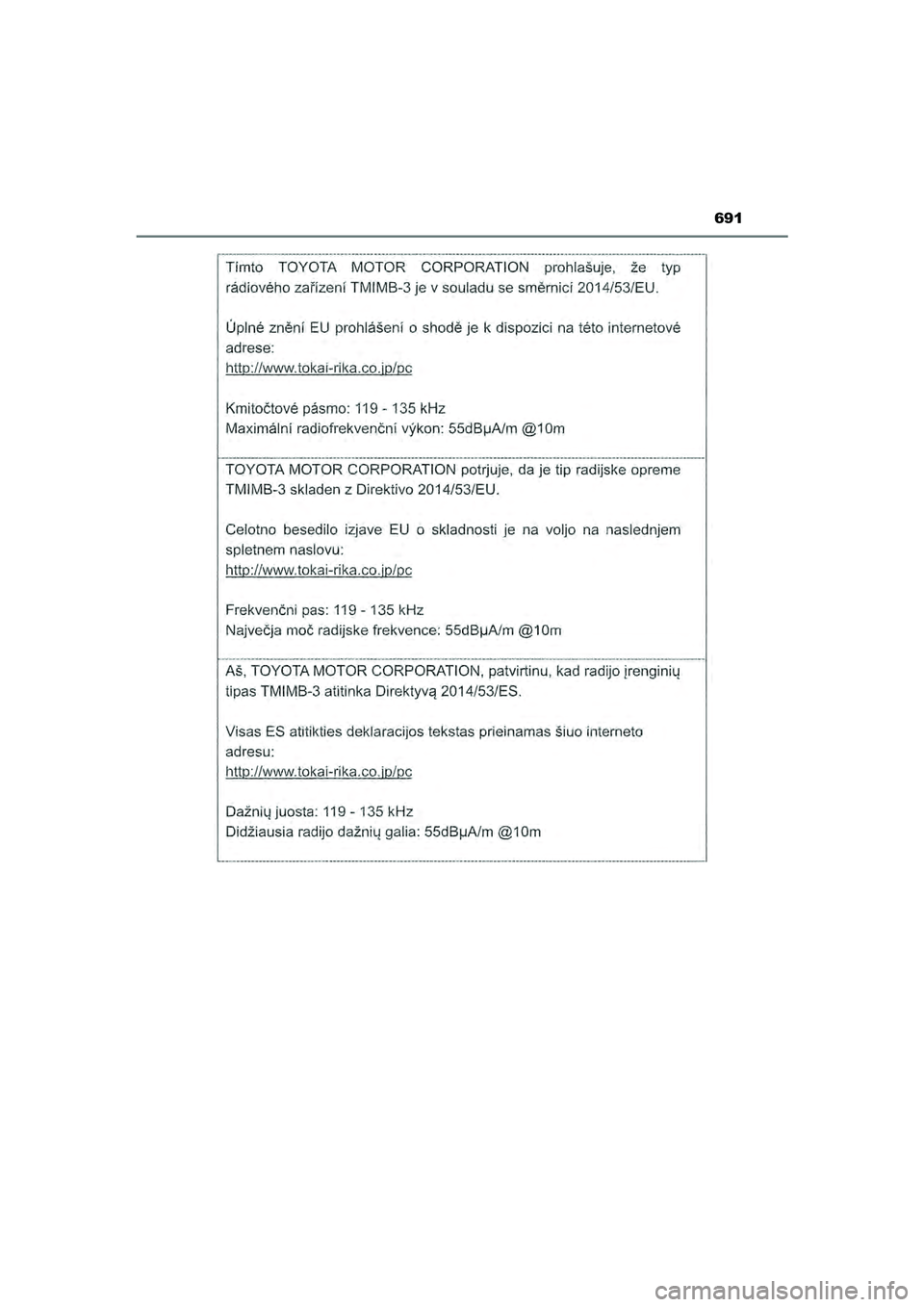 TOYOTA HILUX 2022 Instructieboekje (in Dutch) 691
HILUX_OM_OM0K513E_(EE)
HILUX_OM_OM0K513E_(EE).book Page 691 Wednesday, May 26, 2021 11:09 AM TOYOTA HILUX 2022 Instructieboekje (in Dutch) 691
HILUX_OM_OM0K513E_(EE)
HILUX_OM_OM0K513E_(EE).book Page 691 Wednesday, May 26, 2021 11:09 AM