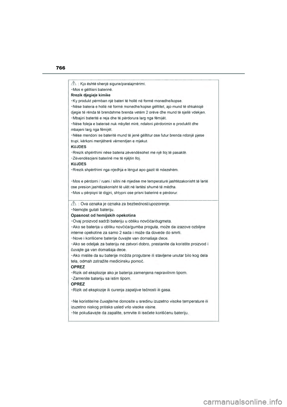 TOYOTA HILUX 2022 Instructieboekje (in Dutch) 766
HILUX_OM_OM0K513E_(EE)
HILUX_OM_OM0K513E_(EE).book Page 766 Wednesday, May 26, 2021 11:09 AM TOYOTA HILUX 2022 Instructieboekje (in Dutch) 766
HILUX_OM_OM0K513E_(EE)
HILUX_OM_OM0K513E_(EE).book Page 766 Wednesday, May 26, 2021 11:09 AM