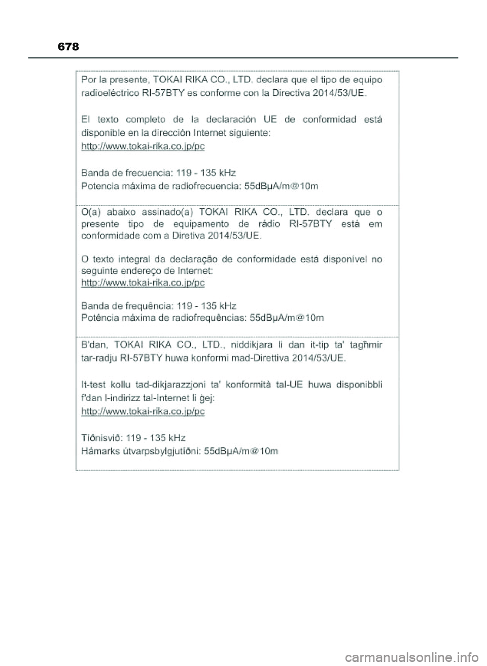 TOYOTA HILUX 2022 Instrukcja obsługi (in Polish) 678
47 Hilux OM0K513E 10/21/21 3:25 PM Page 678 (Black plate) TOYOTA HILUX 2022 Instrukcja obsługi (in Polish) 678
47 Hilux OM0K513E 10/21/21 3:25 PM Page 678 (Black plate)