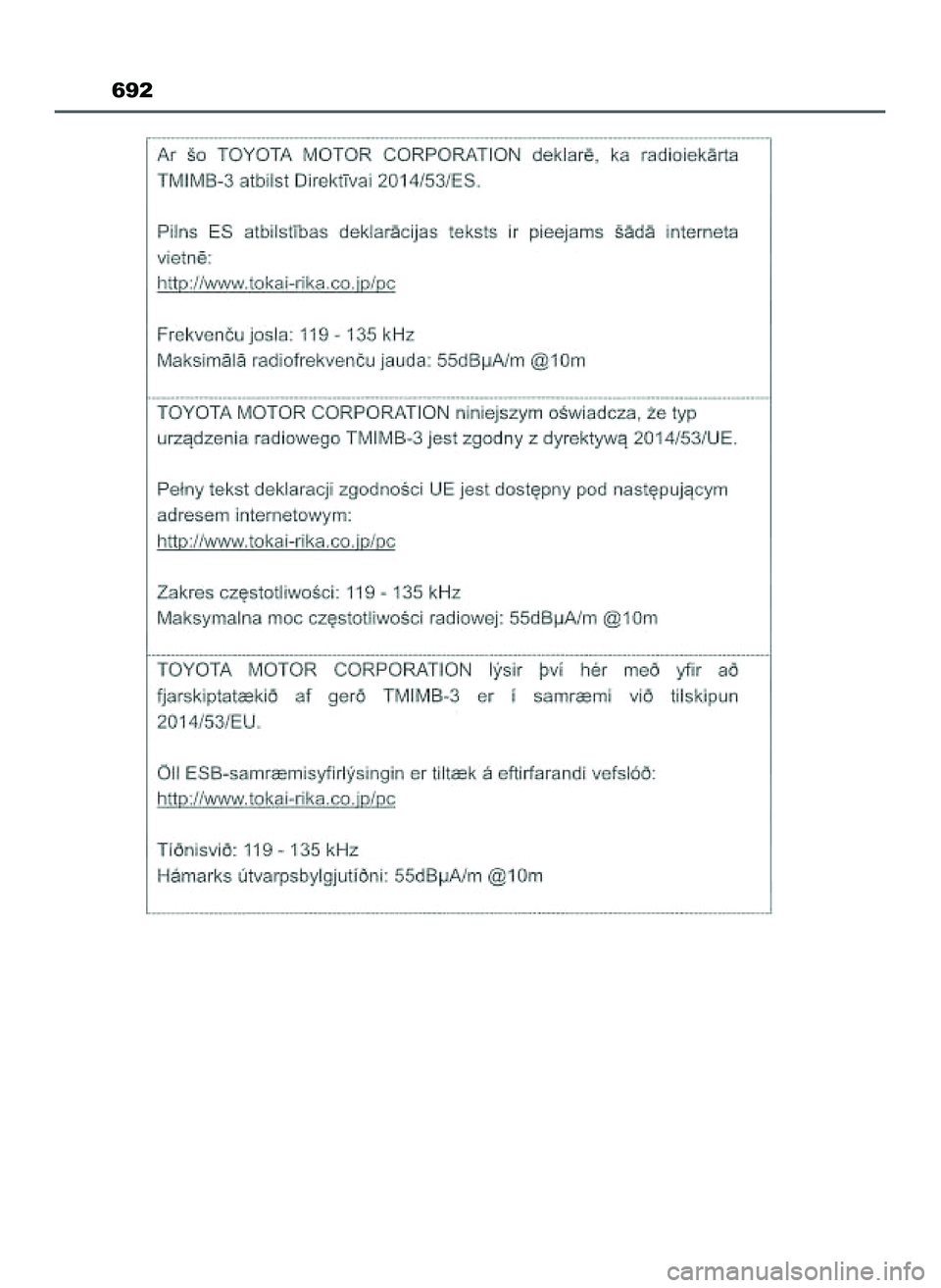 TOYOTA HILUX 2022 Instrukcja obsługi (in Polish) 692
47 Hilux OM0K513E 10/21/21 3:25 PM Page 692 (Black plate) TOYOTA HILUX 2022 Instrukcja obsługi (in Polish) 692
47 Hilux OM0K513E 10/21/21 3:25 PM Page 692 (Black plate)