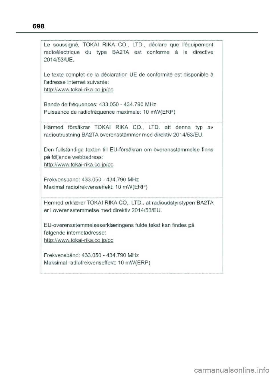 TOYOTA HILUX 2022 Instrukcja obsługi (in Polish) 698
47 Hilux OM0K513E 10/21/21 3:25 PM Page 698 (Black plate) TOYOTA HILUX 2022 Instrukcja obsługi (in Polish) 698
47 Hilux OM0K513E 10/21/21 3:25 PM Page 698 (Black plate)