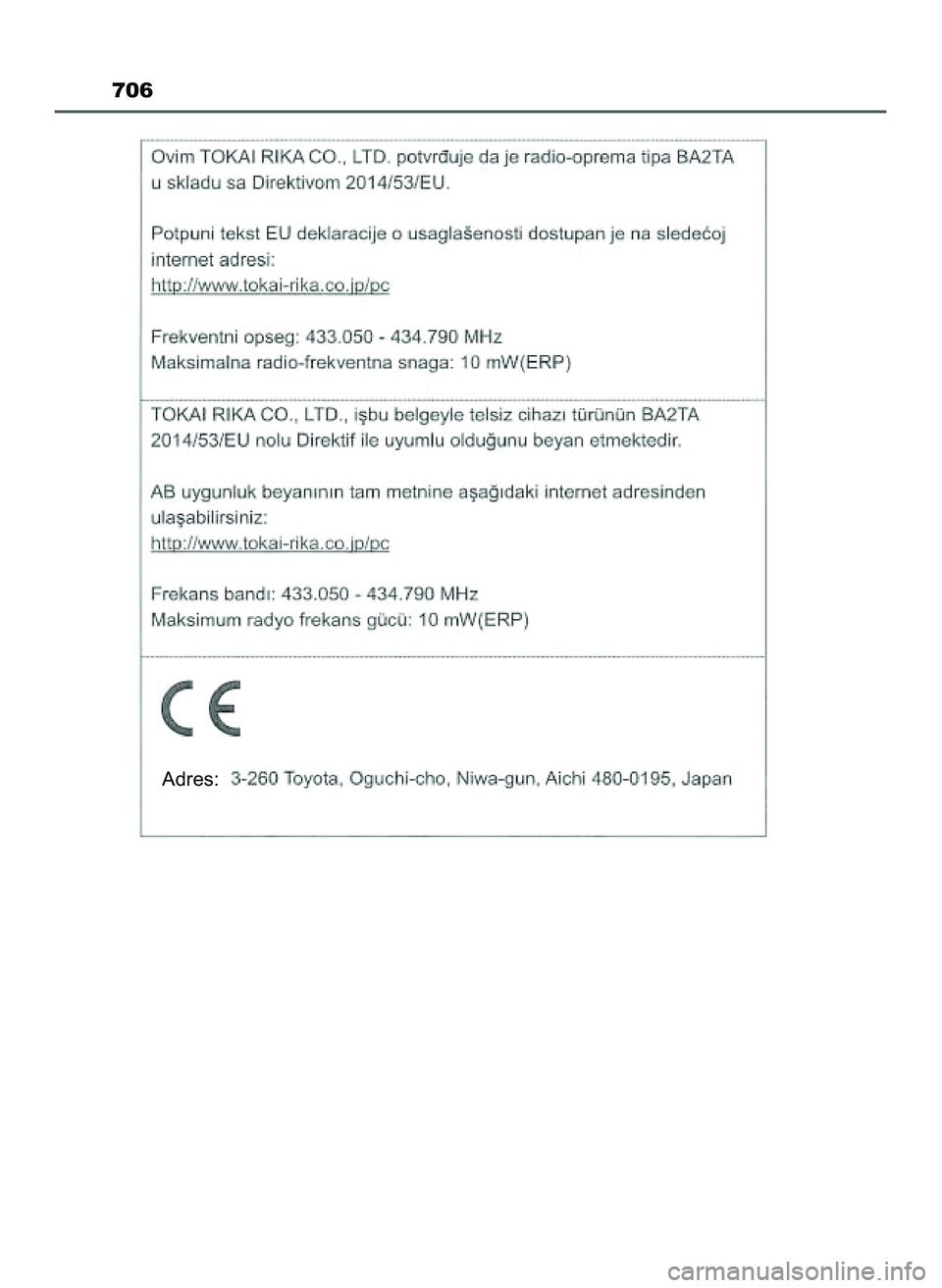TOYOTA HILUX 2022 Instrukcja obsługi (in Polish) 706
Adres:
47 Hilux OM0K513E 10/21/21 3:25 PM Page 706 (Black plate) TOYOTA HILUX 2022 Instrukcja obsługi (in Polish) 706
Adres:
47 Hilux OM0K513E 10/21/21 3:25 PM Page 706 (Black plate)