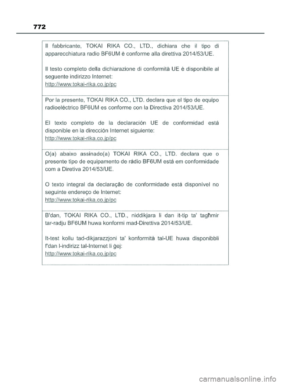 TOYOTA HILUX 2022 Instrukcja obsługi (in Polish) 772
47 Hilux OM0K513E 10/21/21 3:26 PM Page 772 (Black plate) TOYOTA HILUX 2022 Instrukcja obsługi (in Polish) 772
47 Hilux OM0K513E 10/21/21 3:26 PM Page 772 (Black plate)
