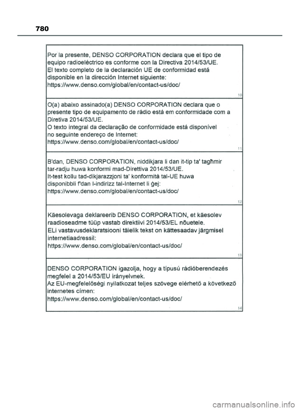 TOYOTA HILUX 2022 Instrukcja obsługi (in Polish) 780
47 Hilux OM0K513E 10/21/21 3:26 PM Page 780 (Black plate) TOYOTA HILUX 2022 Instrukcja obsługi (in Polish) 780
47 Hilux OM0K513E 10/21/21 3:26 PM Page 780 (Black plate)