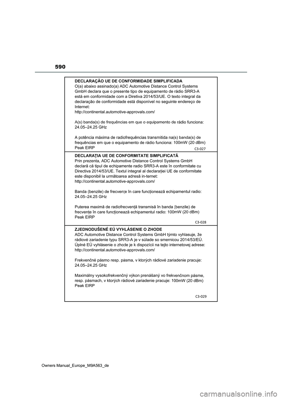 TOYOTA MIRAI 2023 Betriebsanleitungen (in German) 590
Owners Manual_Europe_M9A563_de TOYOTA MIRAI 2023 Betriebsanleitungen (in German) 590
Owners Manual_Europe_M9A563_de