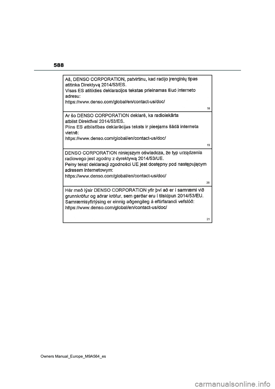 TOYOTA MIRAI 2023 Manual del propietario (in Spanish) 588
Owners Manual_Europe_M9A564_es TOYOTA MIRAI 2023 Manual del propietario (in Spanish) 588
Owners Manual_Europe_M9A564_es