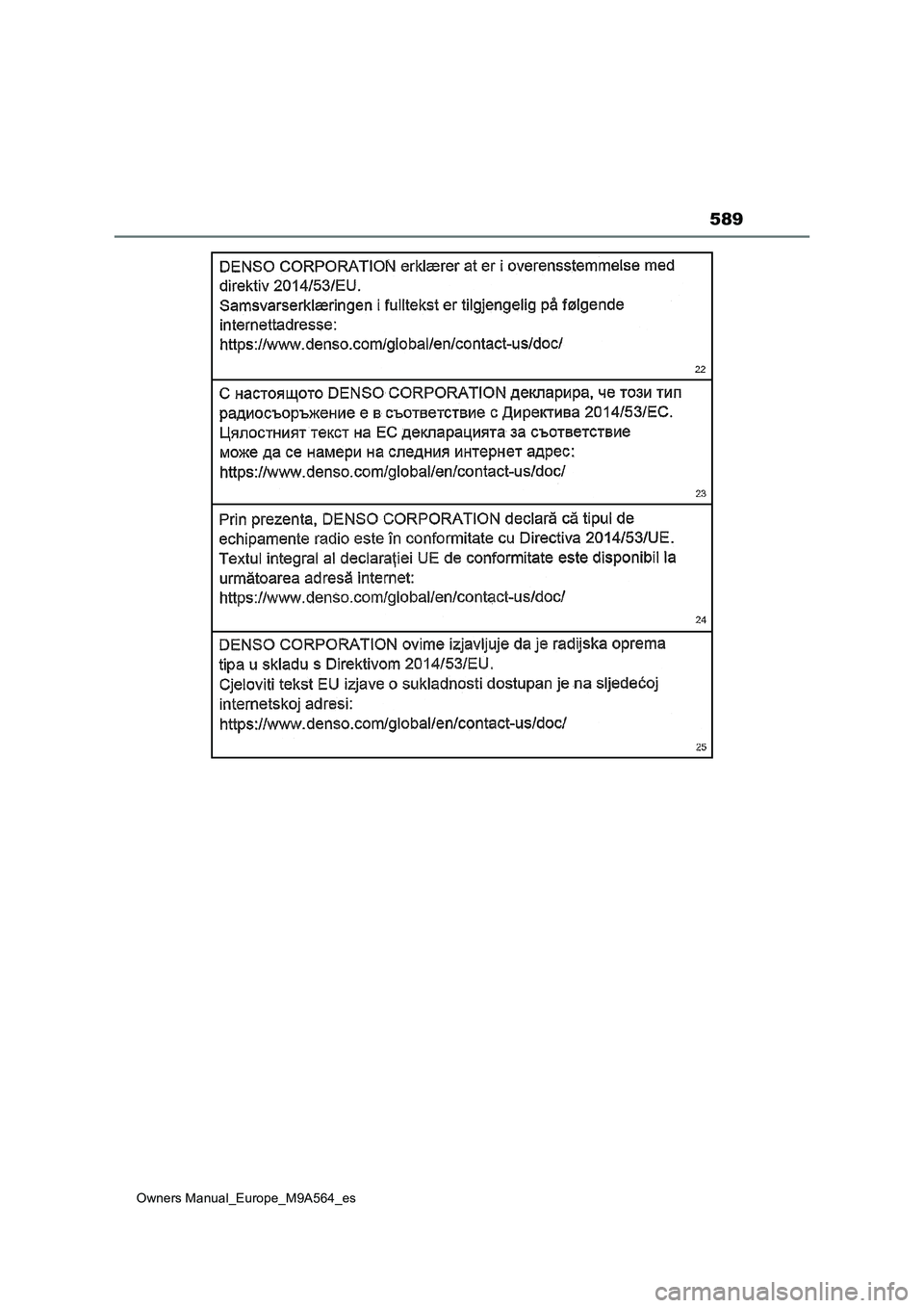 TOYOTA MIRAI 2023 Manual del propietario (in Spanish) 589
Owners Manual_Europe_M9A564_es TOYOTA MIRAI 2023 Manual del propietario (in Spanish) 589
Owners Manual_Europe_M9A564_es