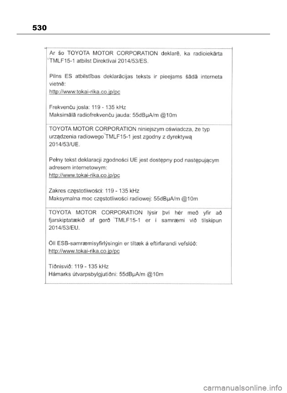 TOYOTA MIRAI 2022 Instrukcja obsługi (in Polish) 530
49 Mirai_OM9A561E 1/9/23 3:16 PM Page 530 TOYOTA MIRAI 2022 Instrukcja obsługi (in Polish) 530
49 Mirai_OM9A561E 1/9/23 3:16 PM Page 530