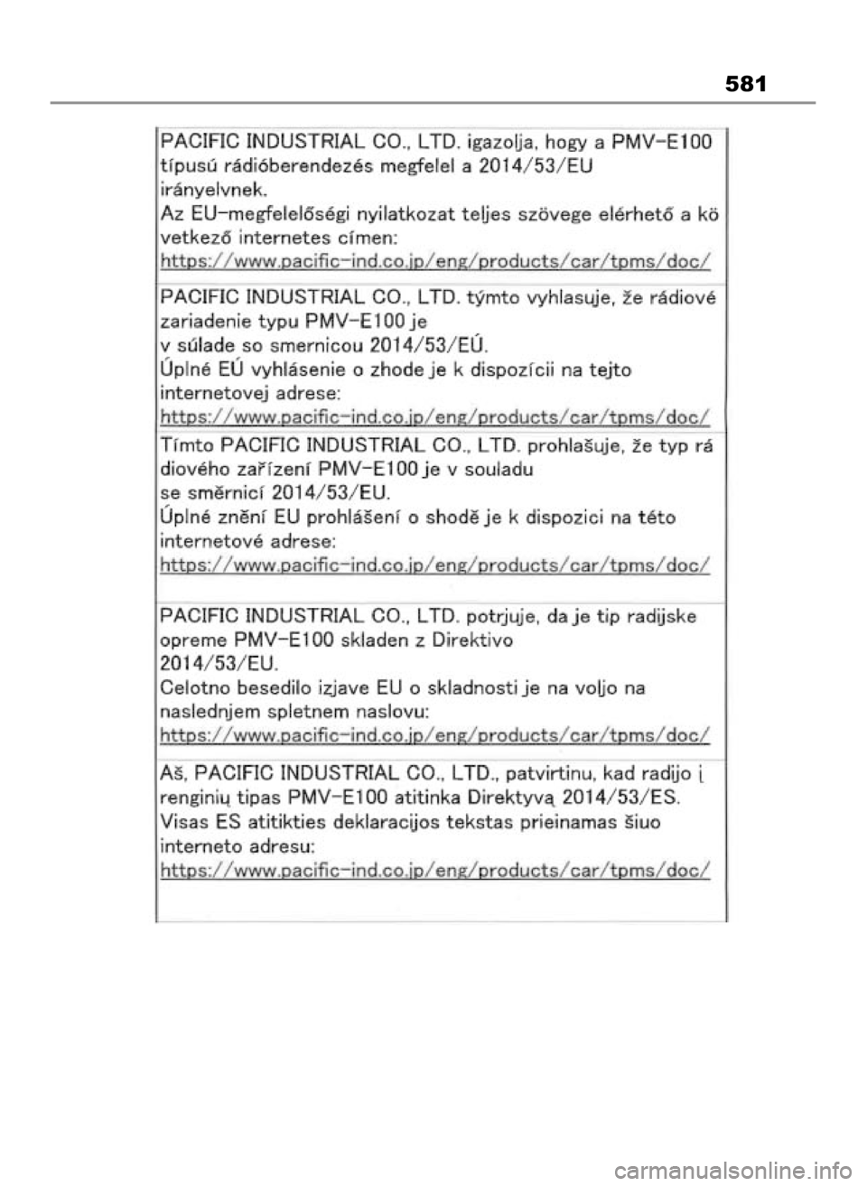TOYOTA MIRAI 2022  Instrukcja obsługi (in Polish) 581
49 Mirai_OM9A561E  1/9/23  3:17 PM  Page 581 
