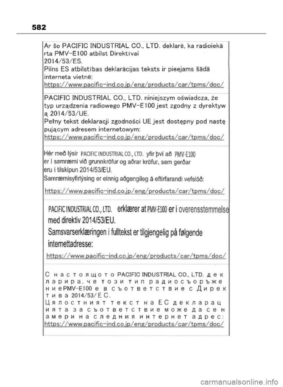 TOYOTA MIRAI 2022  Instrukcja obsługi (in Polish) 582
49 Mirai_OM9A561E  1/9/23  3:17 PM  Page 582 