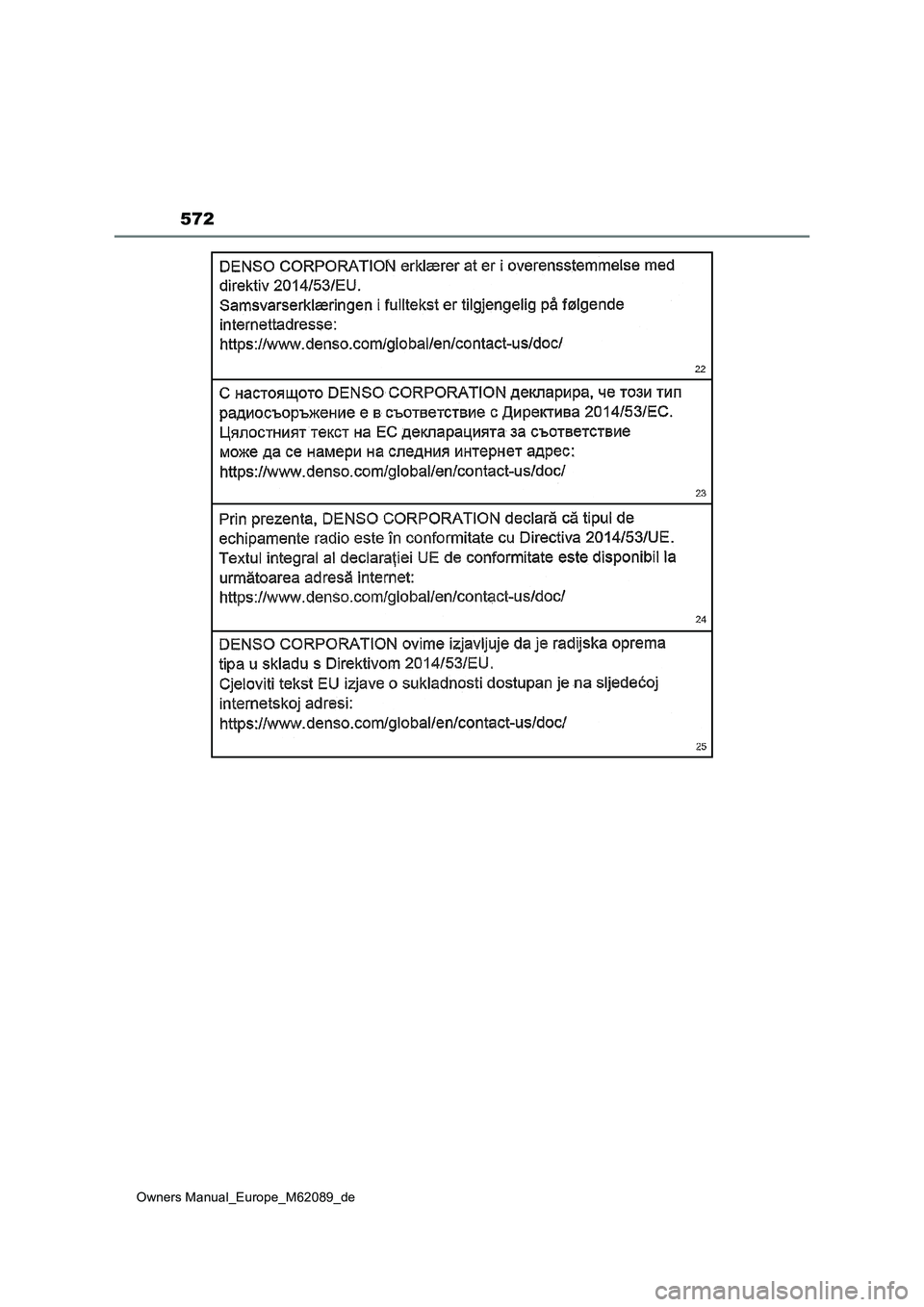 TOYOTA MIRAI 2022 Betriebsanleitungen (in German) 572
Owners Manual_Europe_M62089_de TOYOTA MIRAI 2022 Betriebsanleitungen (in German) 572
Owners Manual_Europe_M62089_de