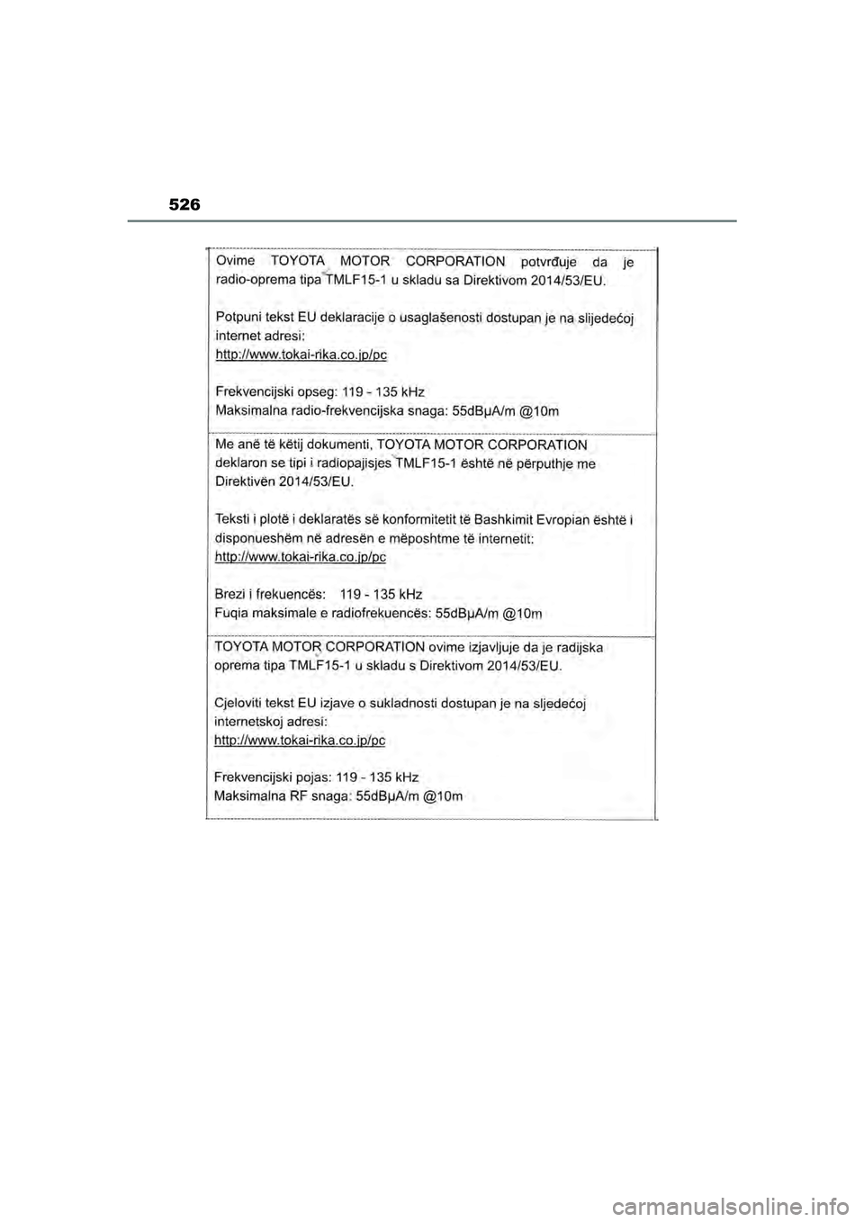TOYOTA MIRAI 2022  Instructieboekje (in Dutch) 526
Handleiding_Europa_M62060_nl
MIRAI_OM_Europe_OM62060E.book  Page 526  Thursday, July 15, 2021  1:59 PM 