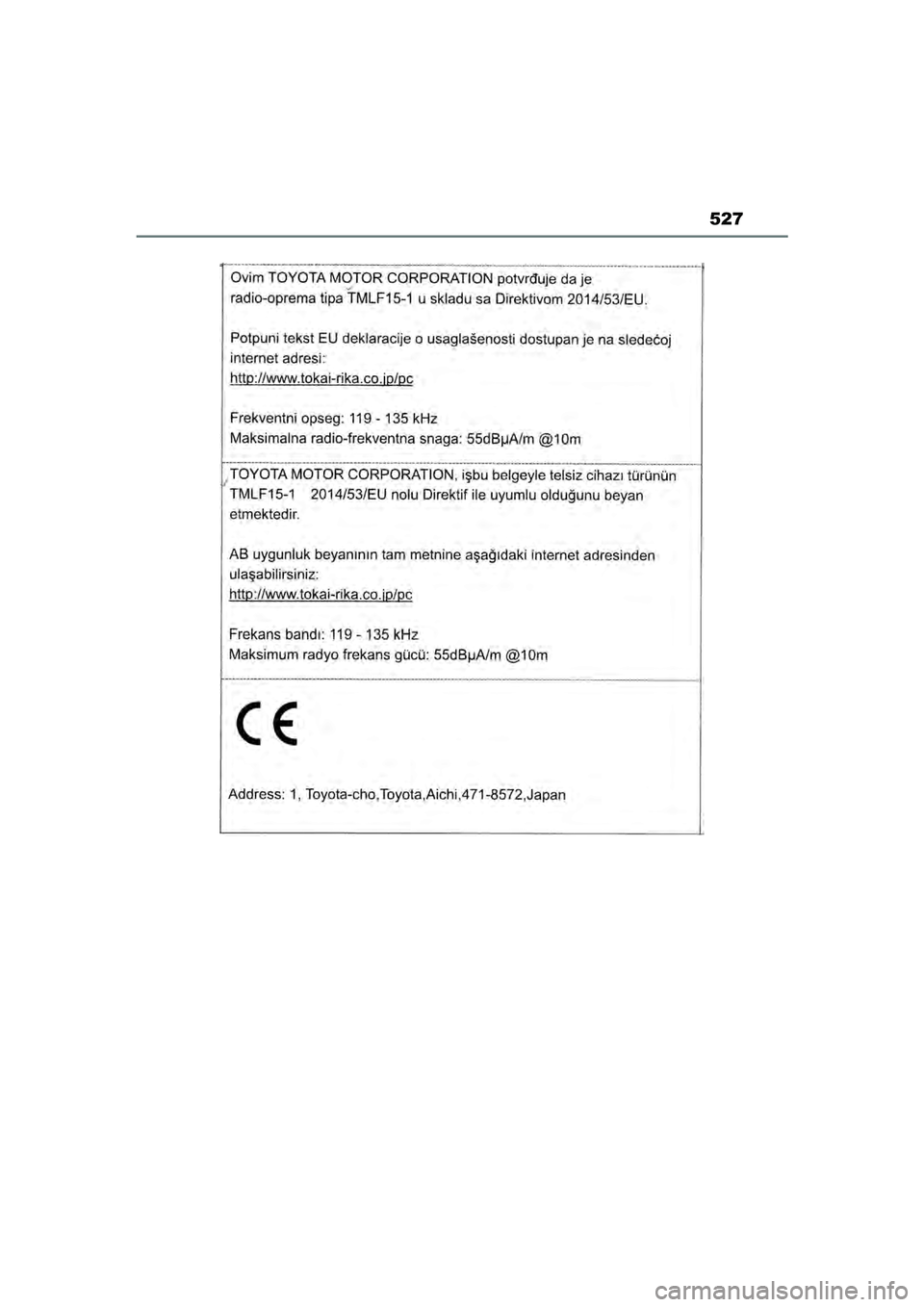 TOYOTA MIRAI 2022  Instructieboekje (in Dutch) 527
Handleiding_Europa_M62060_nl
MIRAI_OM_Europe_OM62060E.book  Page 527  Thursday, July 15, 2021  1:59 PM 