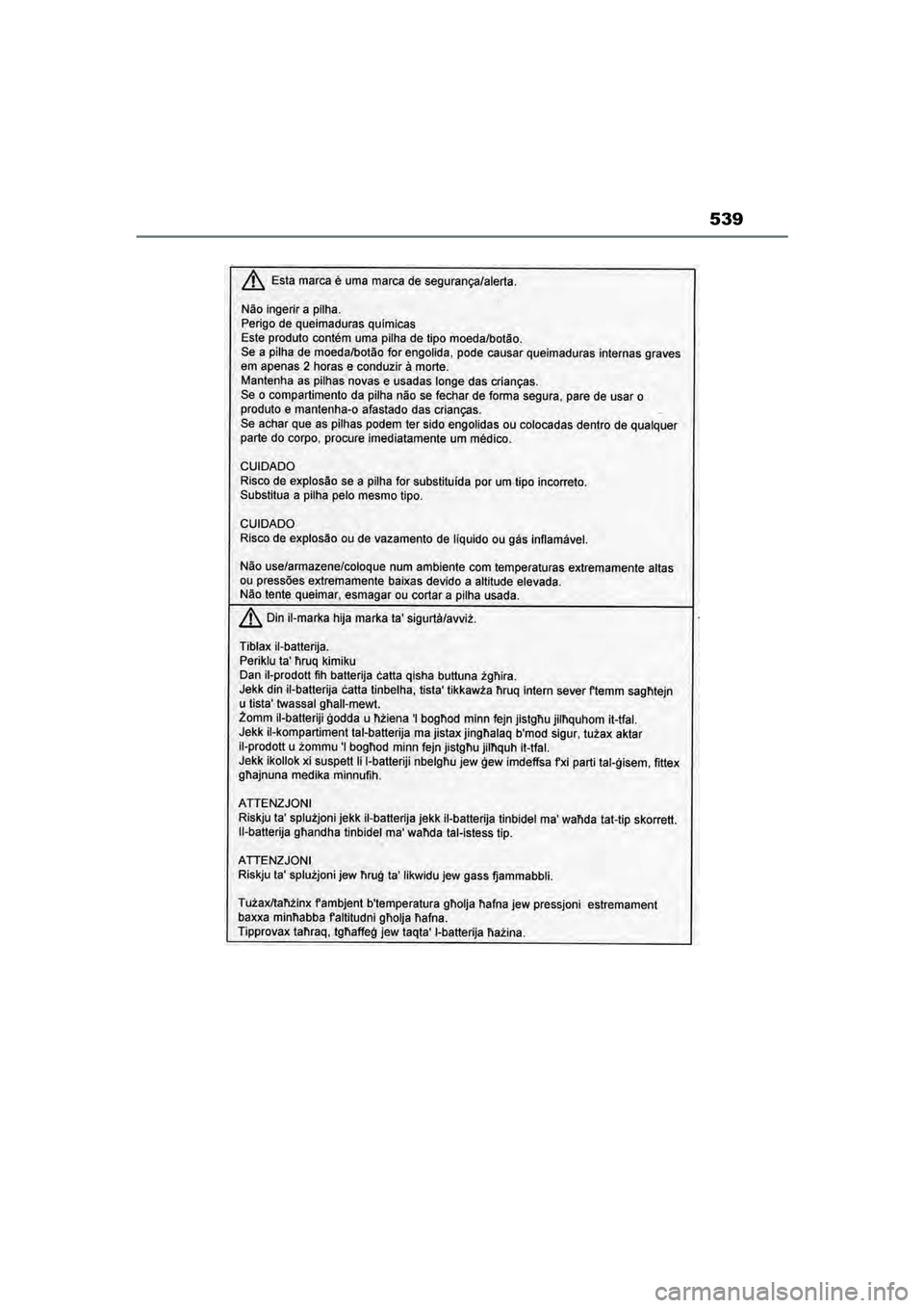 TOYOTA MIRAI 2022 Instructieboekje (in Dutch) 539
Handleiding_Europa_M62060_nl
MIRAI_OM_Europe_OM62060E.book Page 539 Thursday, July 15, 2021 1:59 PM TOYOTA MIRAI 2022 Instructieboekje (in Dutch) 539
Handleiding_Europa_M62060_nl
MIRAI_OM_Europe_OM62060E.book Page 539 Thursday, July 15, 2021 1:59 PM