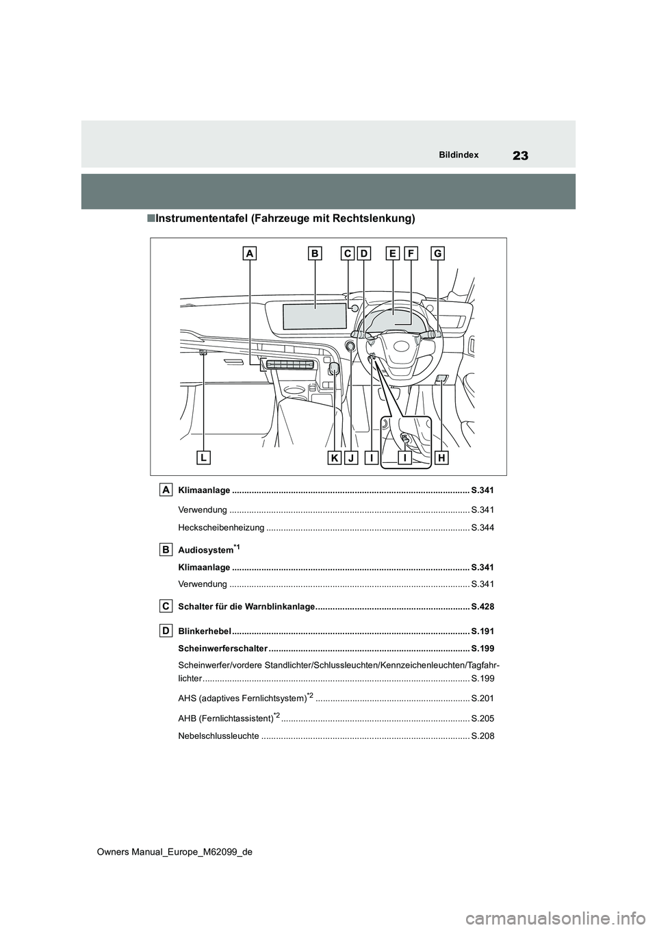 TOYOTA MIRAI 2021 Betriebsanleitungen (in German) 23
Owners Manual_Europe_M62099_de
Bildindex
■Instrumententafel (Fahrzeuge mit Rechtslenkung)
Klimaanlage ............................................................................................. TOYOTA MIRAI 2021 Betriebsanleitungen (in German) 23
Owners Manual_Europe_M62099_de
Bildindex
■Instrumententafel (Fahrzeuge mit Rechtslenkung)
Klimaanlage .............................................................................................