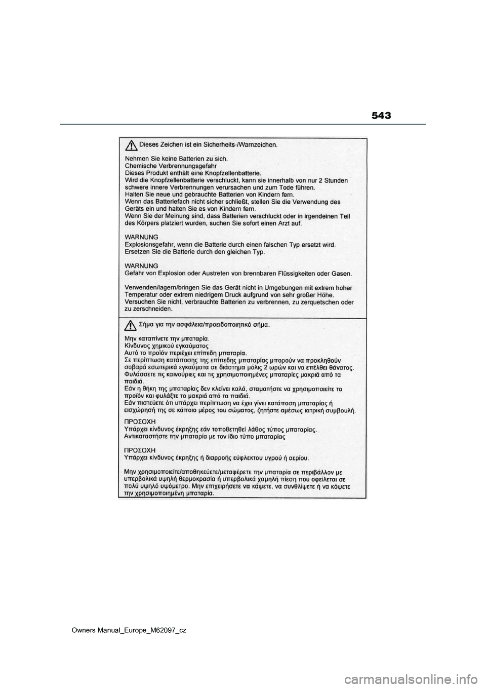 TOYOTA MIRAI 2021  Návod na použití (in Czech) 543
Owners Manual_Europe_M62097_cz 