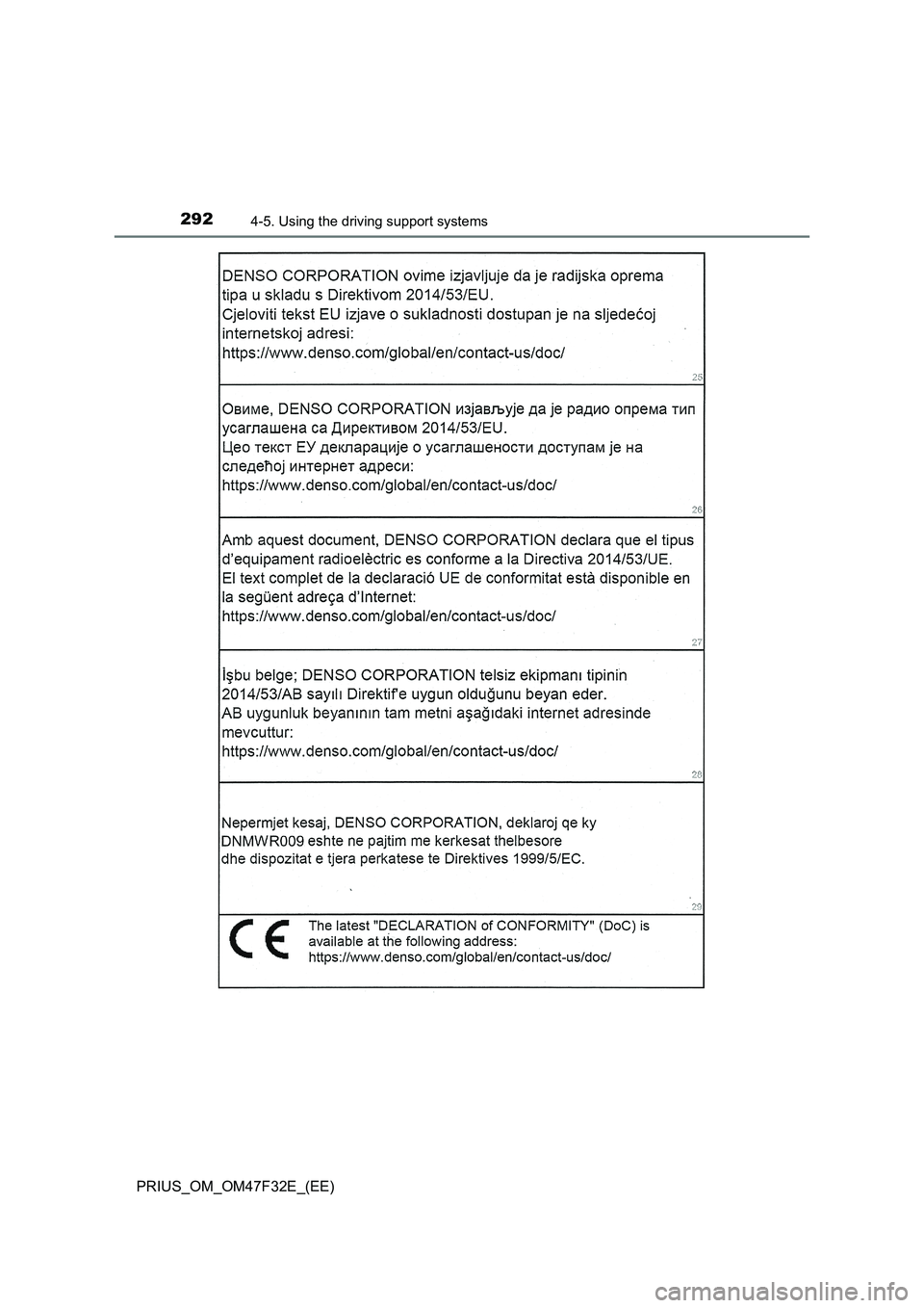 TOYOTA PRIUS 2023  Owners Manual 2924-5. Using the driving support systems
PRIUS_OM_OM47F32E_(EE) 