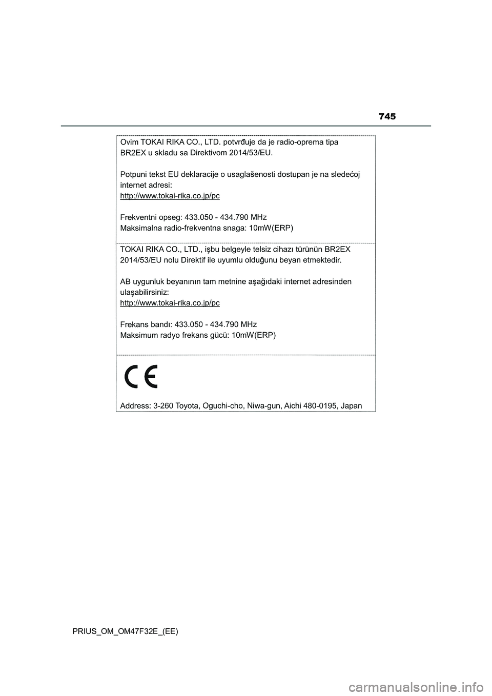 TOYOTA PRIUS 2023  Owners Manual 745
PRIUS_OM_OM47F32E_(EE) 