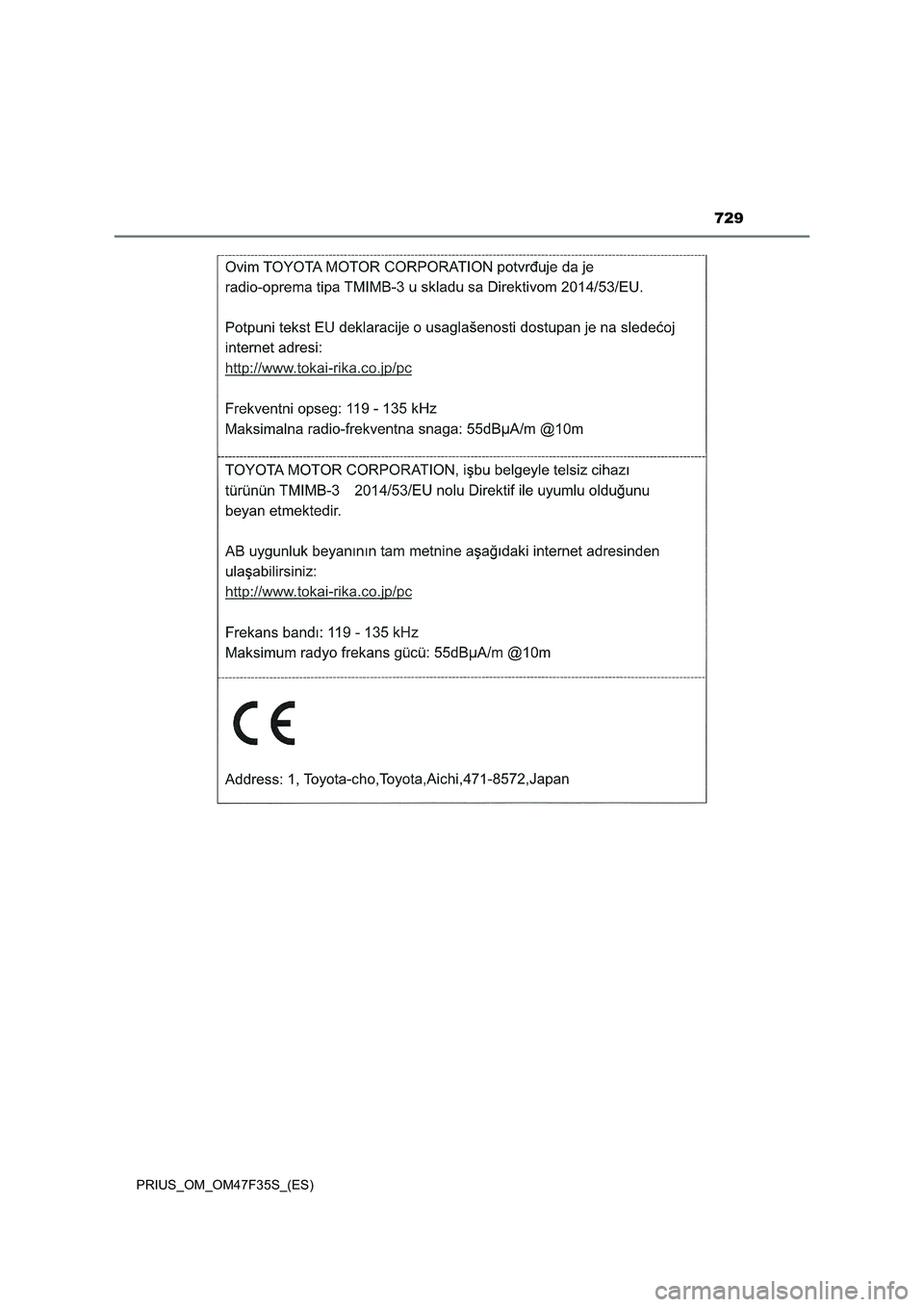 TOYOTA PRIUS 2023  Manual del propietario (in Spanish) 729
PRIUS_OM_OM47F35S_(ES) 