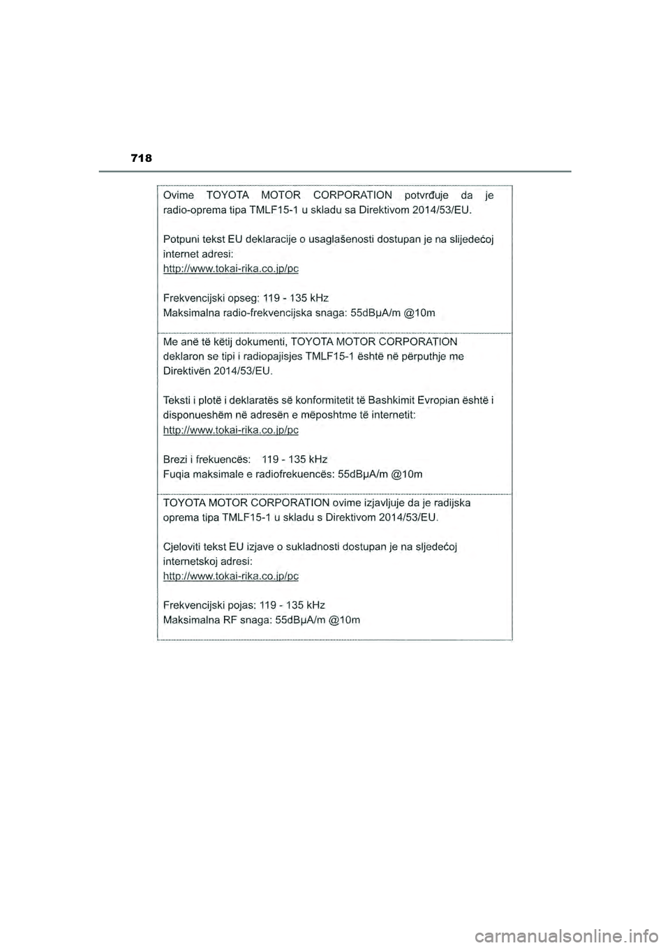TOYOTA PRIUS 2022 Instructieboekje (in Dutch) 718
PRIUS_OM_OM47F03E_(EE)
PRIUS_OM_OM47F03E_(EE).book Page 718 Thursday, May 6, 2021 12:21 PM TOYOTA PRIUS 2022 Instructieboekje (in Dutch) 718
PRIUS_OM_OM47F03E_(EE)
PRIUS_OM_OM47F03E_(EE).book Page 718 Thursday, May 6, 2021 12:21 PM