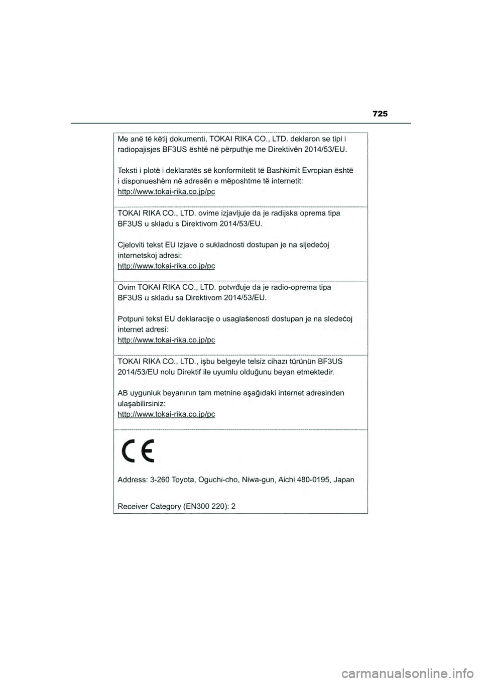 TOYOTA PRIUS 2022  Instructieboekje (in Dutch) 725
PRIUS_OM_OM47F03E_(EE)
PRIUS_OM_OM47F03E_(EE).book  Page 725  Thursday, May 6, 2021  12:21 PM 