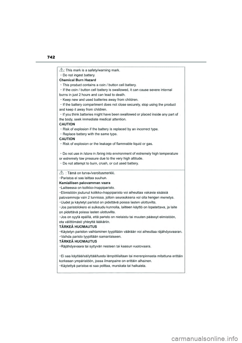 TOYOTA PRIUS 2022 Instructieboekje (in Dutch) 742
PRIUS_OM_OM47F03E_(EE)
PRIUS_OM_OM47F03E_(EE).book Page 742 Thursday, May 6, 2021 12:21 PM TOYOTA PRIUS 2022 Instructieboekje (in Dutch) 742
PRIUS_OM_OM47F03E_(EE)
PRIUS_OM_OM47F03E_(EE).book Page 742 Thursday, May 6, 2021 12:21 PM