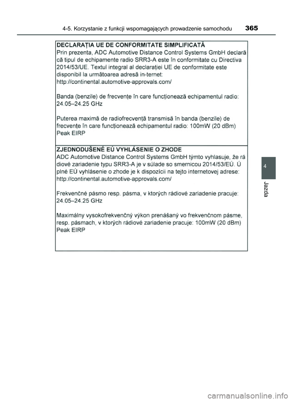 TOYOTA PRIUS 2022  Instrukcja obsługi (in Polish) 4-5. Korzystanie z funkcji wspomagajàcych prowadzenie samochodu365
4
Jazda
21 PRIUS OM47F03E  6/22/21  8:37 AM  Page 365    (Black plate) 